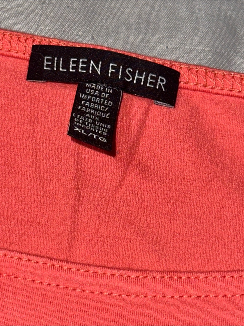 EILEEN FISHER XL Pink/Coral Sleeveless Tunic Tank Top Jersey Casual Closet Basic - Picture 5 of 9